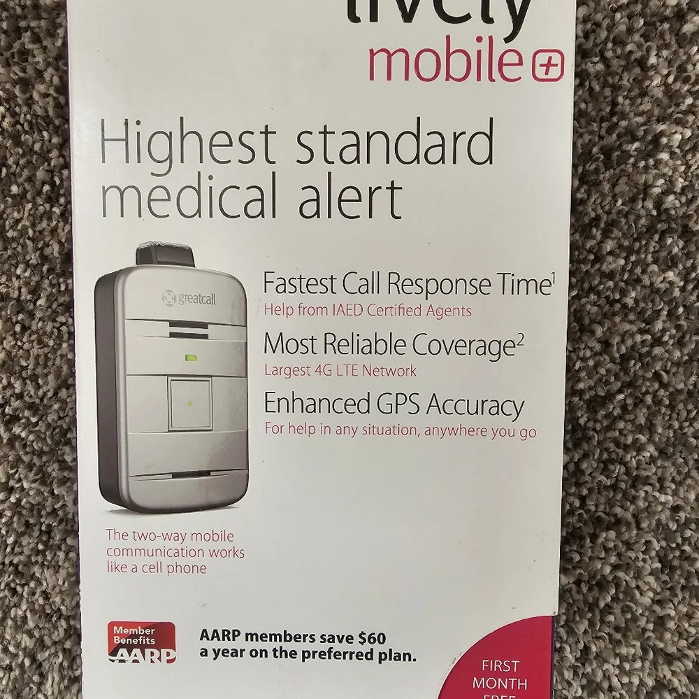 Lively Mobile Plus Highest Standard Medical Alert New In Box